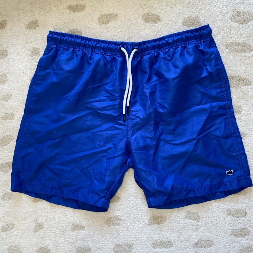 CROWN & IVY Men’s Swimming Trunks in Royal Blue Size Large